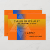 RSVP-kaart blauw en geel op elke kleur RSVP Kaartje (Voorkant / Achterkant)