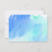 RSVP-kaart blauwe en groene Waterverf RSVP Kaartje (Achterkant)