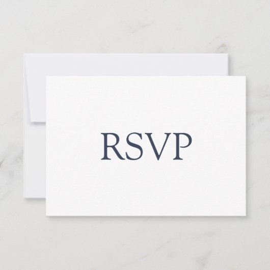 RSVP-kaart blauwe en witte Floral bruiloft RSVP Kaartje (Voorkant)