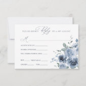 RSVP-kaart blauwe en witte Floral bruiloft RSVP Kaartje (Achterkant)