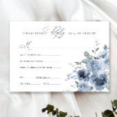 RSVP-kaart blauwe en witte Floral bruiloft RSVP Kaartje