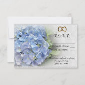RSVP kaart Blauwe Hydrangea stijl 2 (Voorkant)