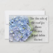 RSVP kaart Blauwe Hydrangea stijl 2 (Achterkant)