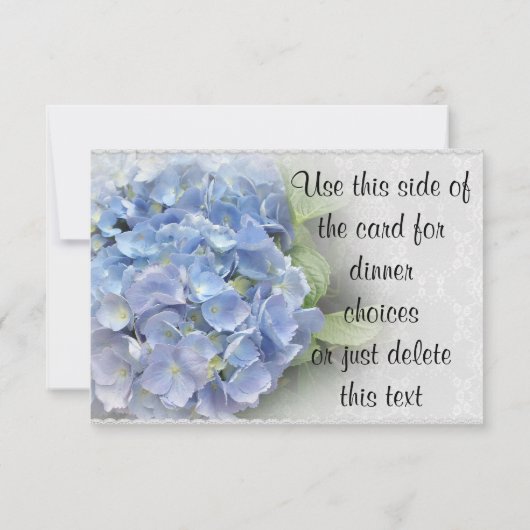 RSVP kaart Blauwe Hydrangea stijl 2 (Achterkant)