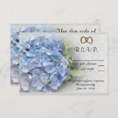 RSVP kaart Blauwe Hydrangea stijl 2 (Voorkant / Achterkant)