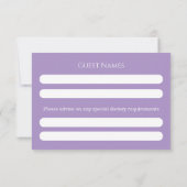 RSVP-kaart Bloemenkruis doop Lila RSVP Kaartje (Achterkant)