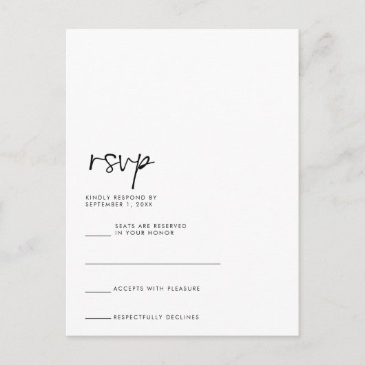 RSVP-kaart Briefkaart (Voorkant)