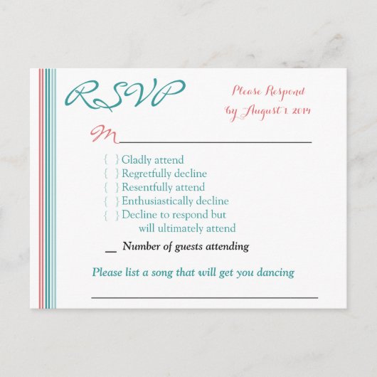 RSVP-kaart Briefkaart (Voorkant)
