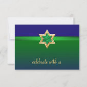 RSVP-kaart Bright Green en Blue Ombre Star Kaart (Achterkant)