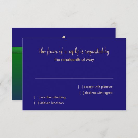 RSVP-kaart Bright Green en Blue Ombre Star Kaart (Voorkant / Achterkant)