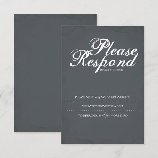 RSVP-kaart, bruiloft-website RSVP Kaartje (Voorkant / Achterkant)