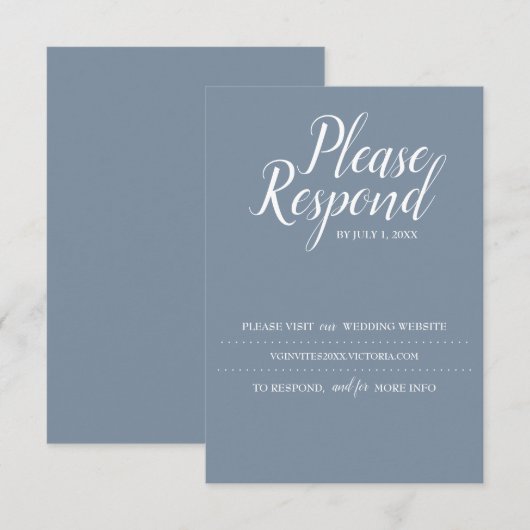 RSVP-kaart, bruiloft-website RSVP Kaartje (Voorkant / Achterkant)