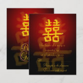 RSVP-kaart Chinees dubbel geluk RSVP Kaartje (Voorkant / Achterkant)
