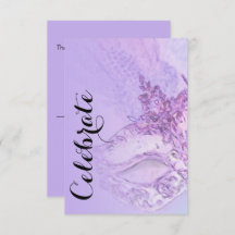 RSVP-kaart Elegant Masquerade Paars en roze