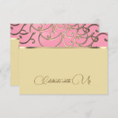 RSVP-kaart Elegant Pink en Gold Filigree Kaart (Voorkant / Achterkant)