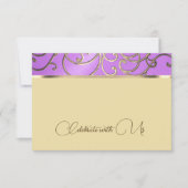 RSVP-kaart Elegante Orchidee en Gouden Filigraan Kaart (Voorkant)