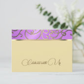 RSVP-kaart Elegante Orchidee en Gouden Filigraan Kaart (Staand voorkant)