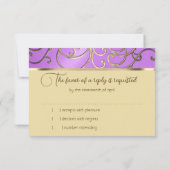 RSVP-kaart Elegante Orchidee en Gouden Filigraan Kaart (Achterkant)