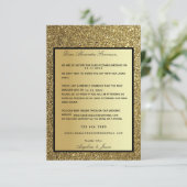 RSVP-kaart Glitter Gold Reminder Wedding RSVP Kaartje (Staand voorkant)