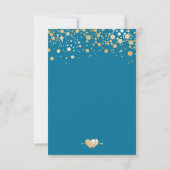 RSVP-kaart - Gold Confetti Stippen Royal Blue RSVP Kaartje (Achterkant)