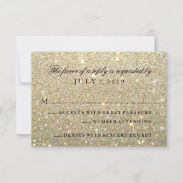 RSVP-kaart - Gold Glitter Fab RSVP Kaartje