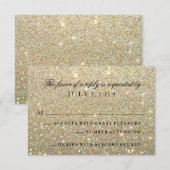 RSVP-kaart - Gold Glitter Fab RSVP Kaartje (Voorkant / Achterkant)