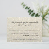 RSVP-kaart - Gouden witte Glit Fab RSVP Kaartje (Staand voorkant)