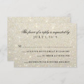 RSVP-kaart - Gouden witte Glit Fab RSVP Kaartje (Voorkant / Achterkant)