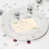 RSVP-kaart, groen foliage beige papier Kaart