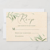 RSVP-kaart, groen foliage beige papier Kaart (Voorkant)