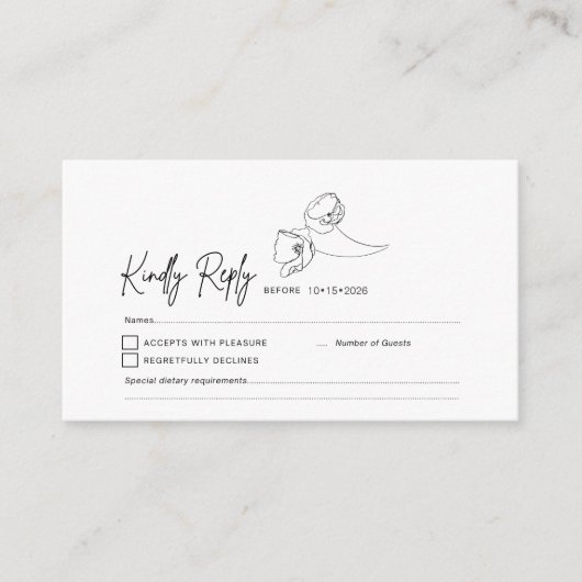 RSVP kaart invoegen - Minimalistische Poppy Warm B (Voorkant)