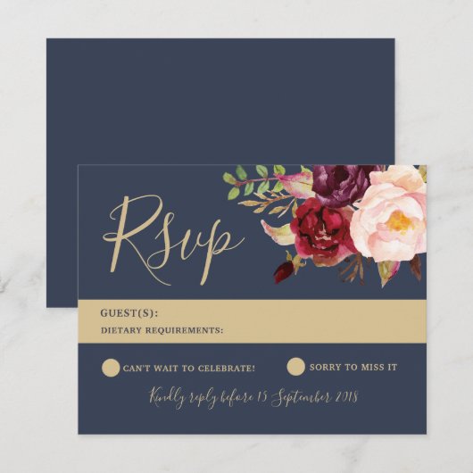 RSVP-kaart - Lucy Suite RSVP Kaartje (Voorkant / Achterkant)