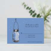 RSVP-kaart Mason Jar en Fireflies RSVP Kaartje (Staand voorkant)