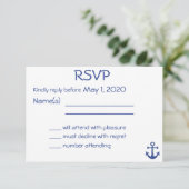 RSVP-Kaart met anker RSVP Kaartje (Staand voorkant)