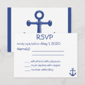 RSVP-Kaart met anker RSVP Kaartje (Voorkant / Achterkant)