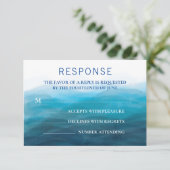 RSVP-kaart met Beach Waves Weduwingverzoek RSVP Kaartje (Staand voorkant)