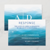 RSVP-kaart met Beach Waves Weduwingverzoek RSVP Kaartje (Voorkant / Achterkant)