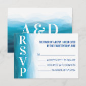 RSVP-kaart met Beach Waves Weduwingverzoek RSVP Kaartje (Voorkant / Achterkant)