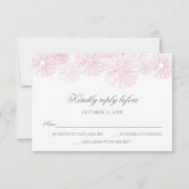 RSVP-kaart met bloemen - Girl's Baptisme, Communio RSVP Kaartje (Voorkant)