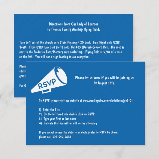 RSVP-kaart met Bullhorn RSVP Kaartje (Voorkant / Achterkant)