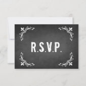  RSVP-kaart met Chalkboard RSVP Kaartje (Voorkant)