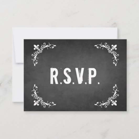 RSVP-kaart met Chalkboard RSVP Kaartje (Voorkant)