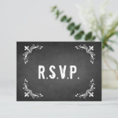 RSVP-kaart met Chalkboard RSVP Kaartje (Staand voorkant)