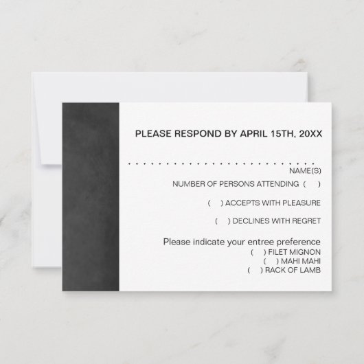  RSVP-kaart met Chalkboard RSVP Kaartje (Achterkant)