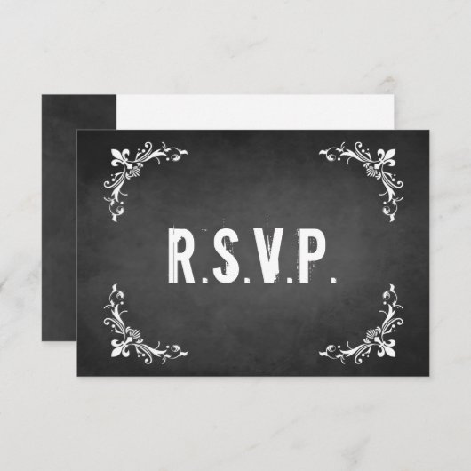  RSVP-kaart met Chalkboard RSVP Kaartje (Voorkant / Achterkant)
