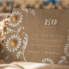 RSVP-kaart met filigraan Daisy Motif Kaart