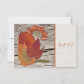 RSVP-kaart met gedroogd herfst leien en bloemen Kaart (Voorkant)