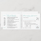 RSVP-kaart met instapkaart voor eindbestemming (Voorkant / Achterkant)