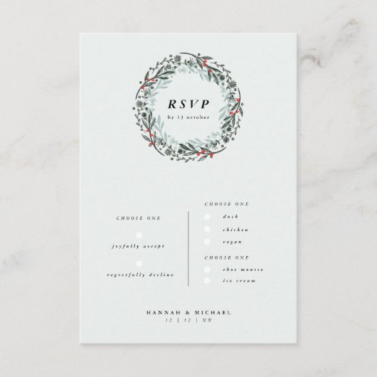  RSVP-kaart met menukeuze Informatiekaartje (Voorkant)