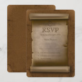 RSVP  kaart met oude papieren afgeronde hoeken (Voorkant / Achterkant)